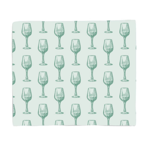 Wine Glass Pattern Fleece Blanket