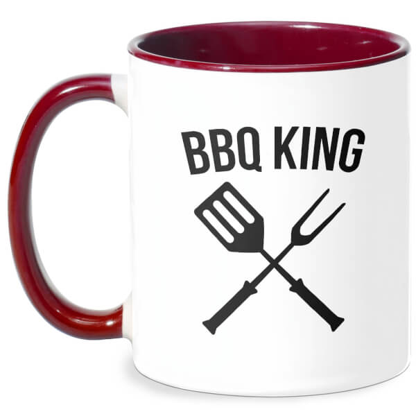 BBQ King Mug - White/Burgundy