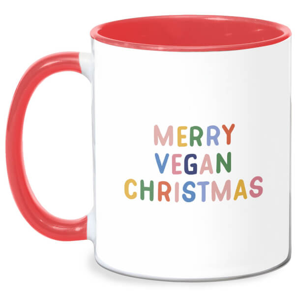 Merry Vegan Christmas Mug - White/Red