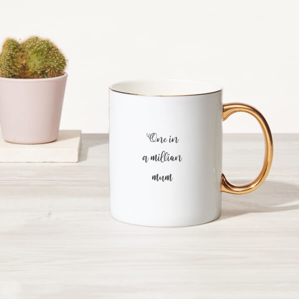 One In A Million Mum Bone China Gold Handle Mug