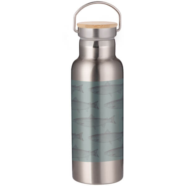 Fish Portable Insulated Water Bottle - Steel