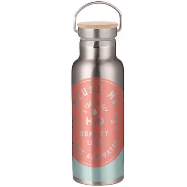 Reuse Me Just Add Water Portable Insulated Water Bottle - Steel
