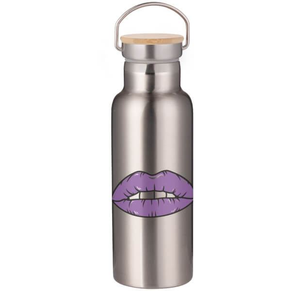 Purple Lipstick Portable Insulated Water Bottle - Steel