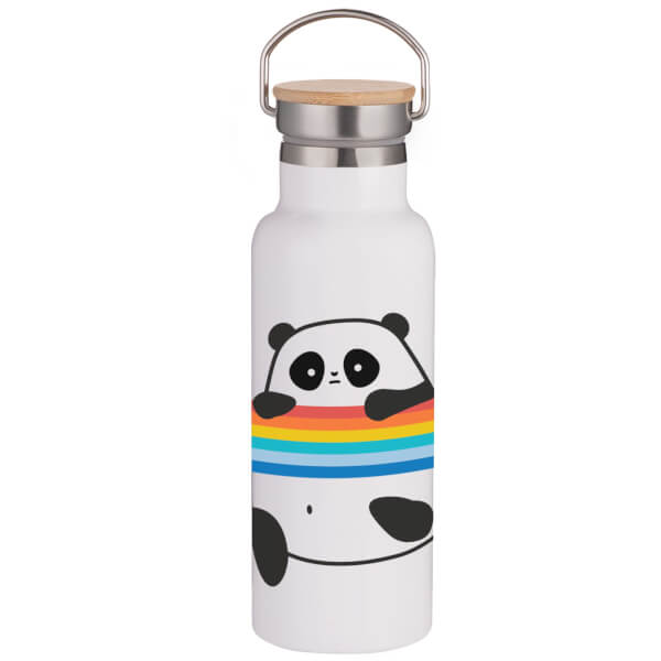 Panda Portable Insulated Water Bottle - White