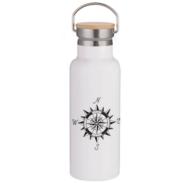 Compass Portable Insulated Water Bottle - White
