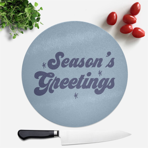 Seasons Greetings Round Chopping Board
