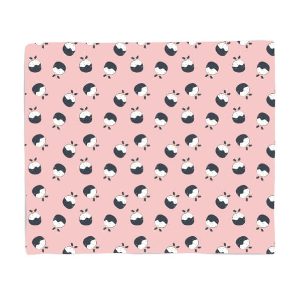 Pastel Christmas Pudding Pattern Fleece Blanket