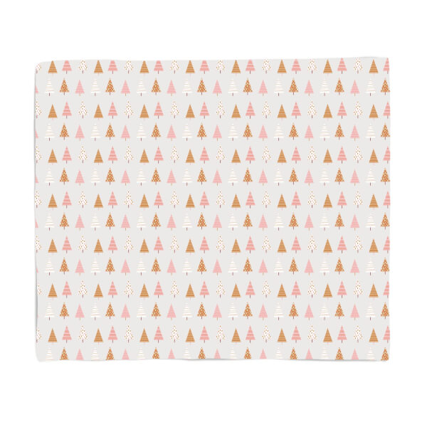 Pastel Pink Trees Fleece Blanket