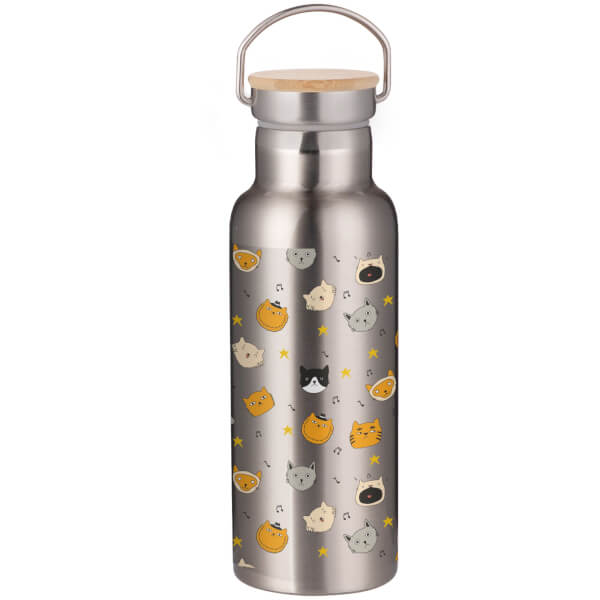 Caroling Cats Portable Insulated Water Bottle - Steel