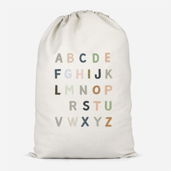 Pastel Alphabet Cotton Storage Bag - Small