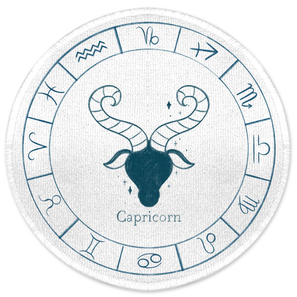 Capricorn Circle Round Bath Mat