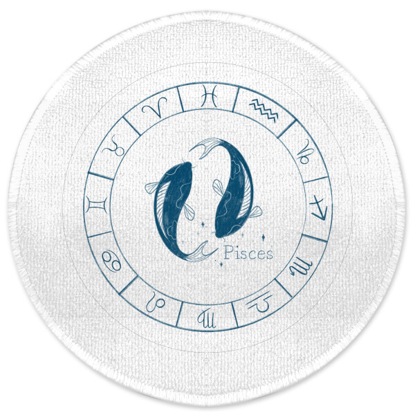 Pisces Circle Round Bath Mat