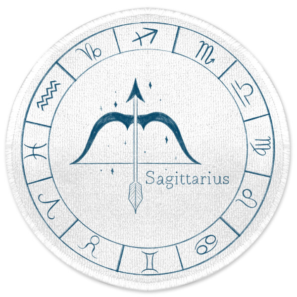 Sagittarius Circle Round Bath Mat