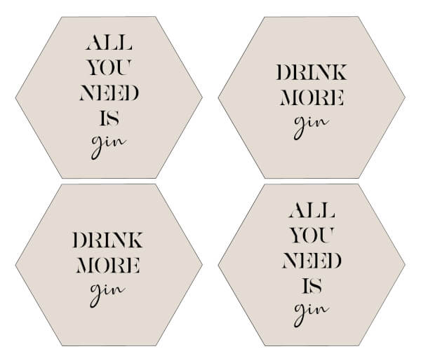 All You Need Is Gin Hexagonal Coaster Set