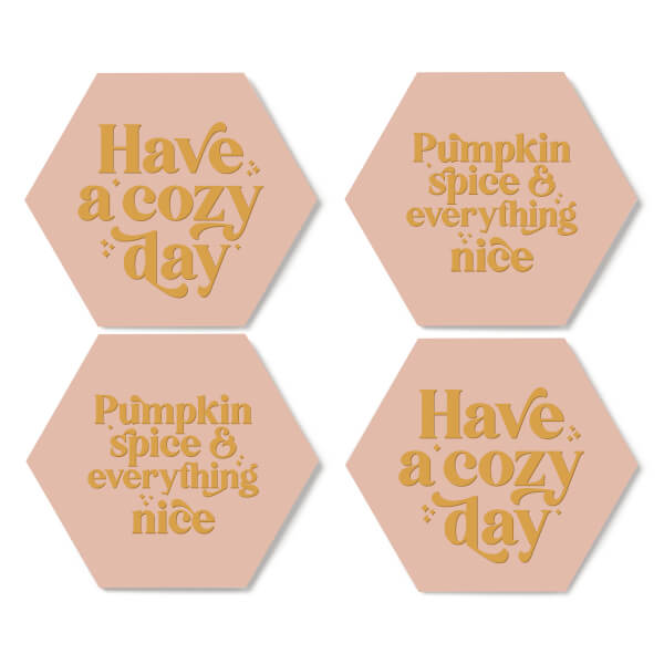 Cosy Autumn Hexagonal Coaster Set