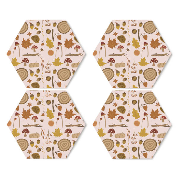 Autumn Forest Hexagonal Coaster Set