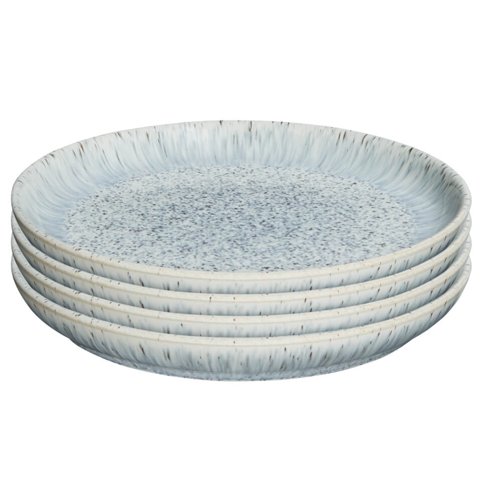 Denby Halo Speckle 4 Piece Medium Plate Set