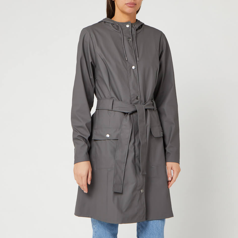 Rains belted plus jacket in charcoal-Grey Grey