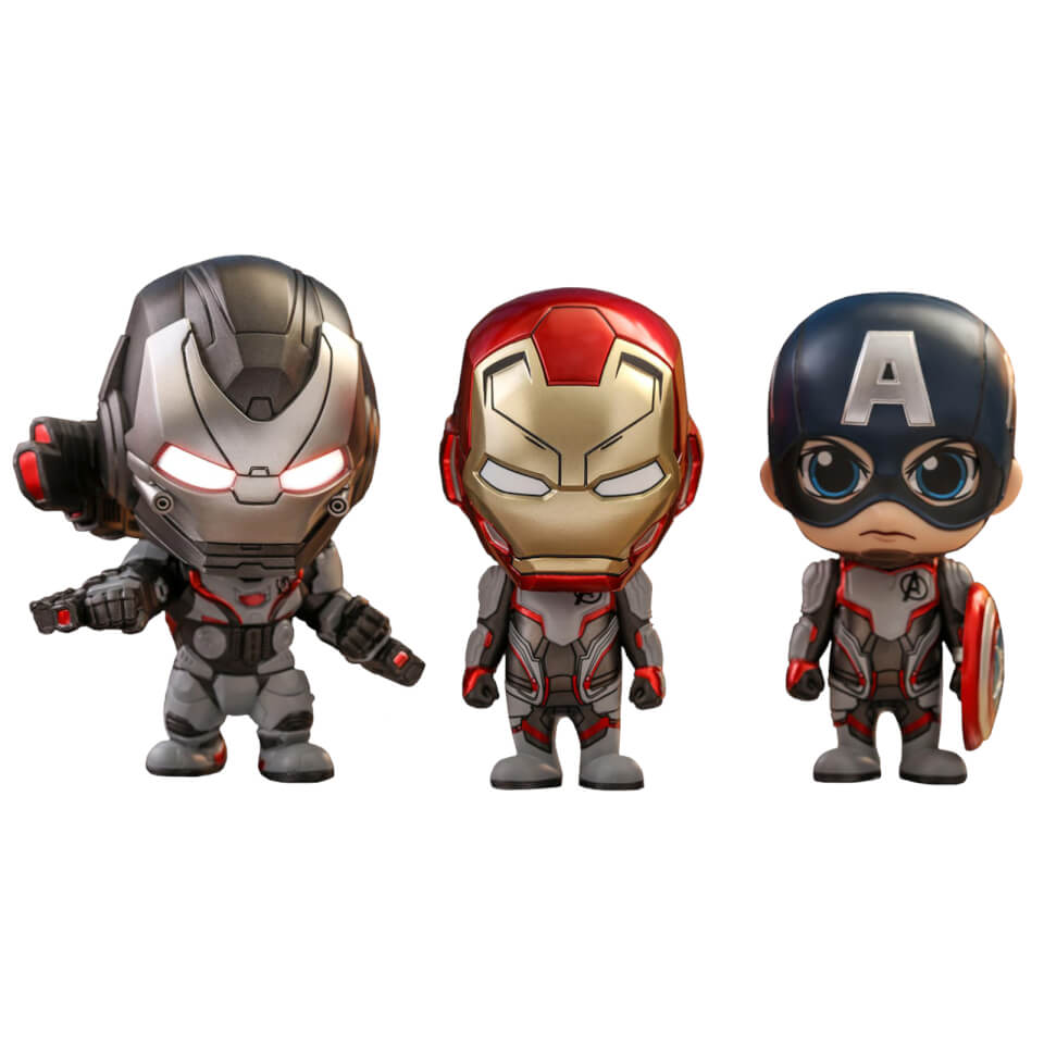 Hot Toys Avengers: Endgame Cosbaby Captain America, Iron Man and War Machine - Size S (Team Suit Version) (Set of 3)