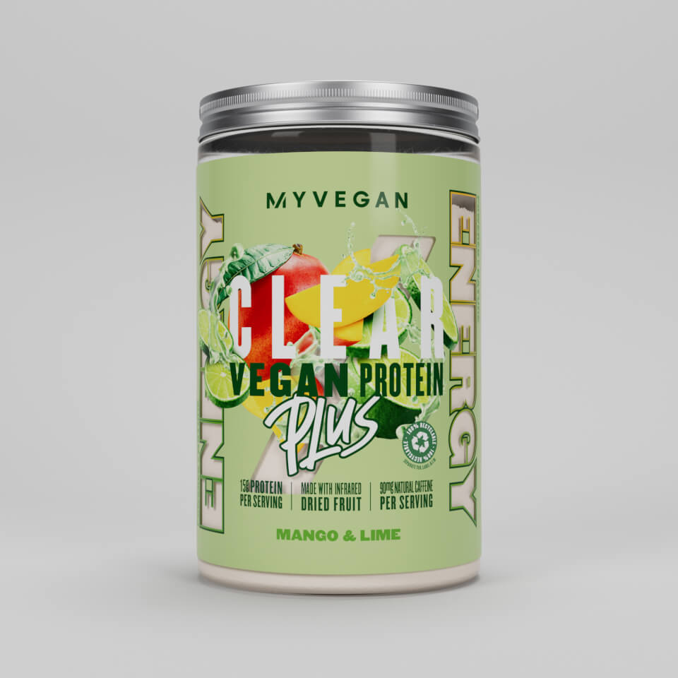 Myvegan Clear Vegan Protein PLUS Energy (WE) – 375g – Mango & Lime