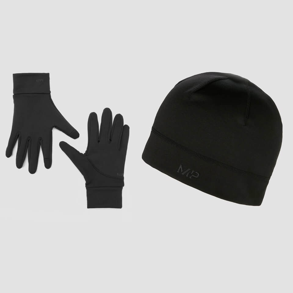 MP Running Beanie and Reflective Gloves Bundle – Svart – M/L