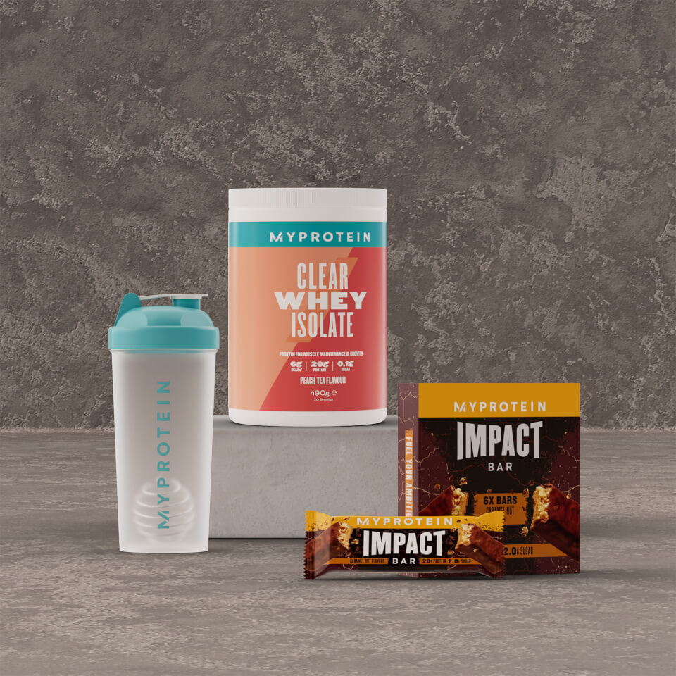 Clear Protein Starter Pack – Fudge Brownie – Peach Tea
