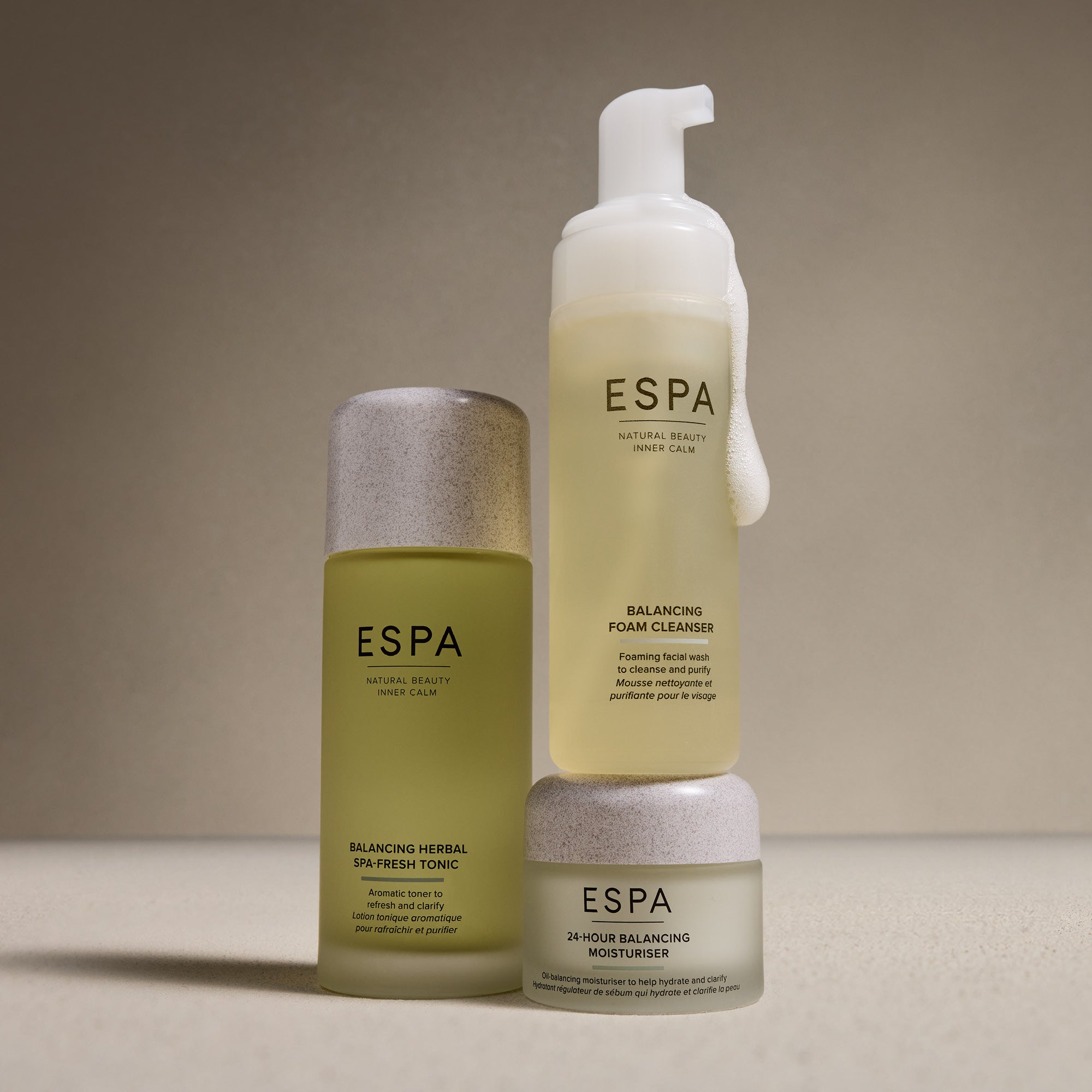 Balancing Foam Cleanser, Balancing Herbal Spa-Fresh Tonic & 24 hours balancing moisturiser,