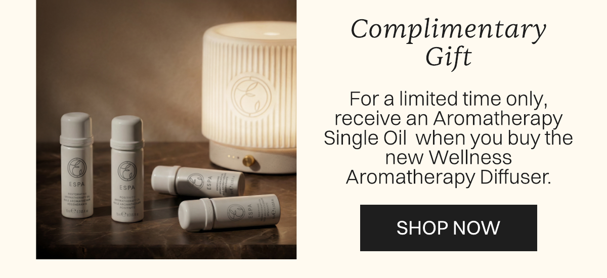 Complimentary Gift. For a limited time only, receive an Aromatherphy Single OIl when you the new Wellness Aromatherapy Diffuser. 