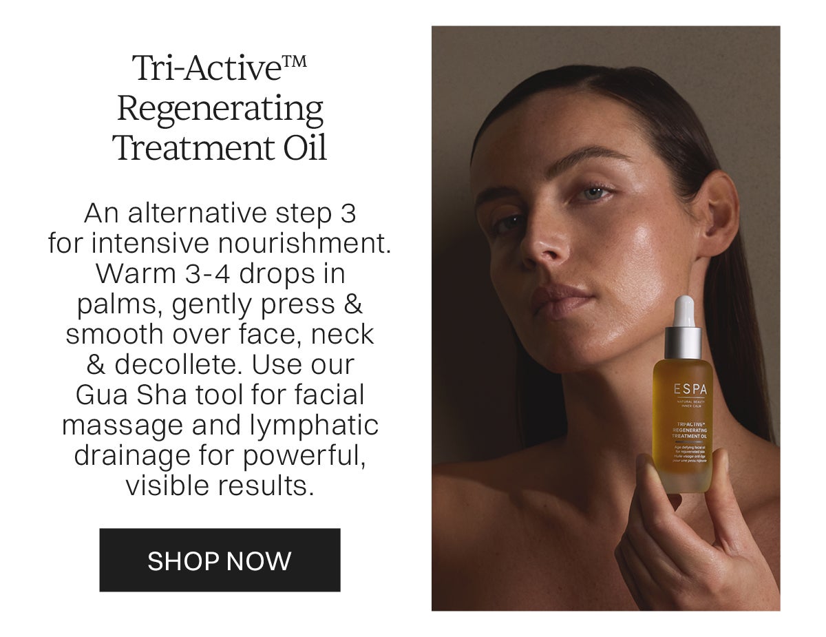 image of model holding the tri active regenerating treatment oil