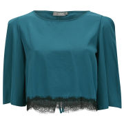 Haut Crop Top LOVE -Bleu Canard - S-M - Bleu