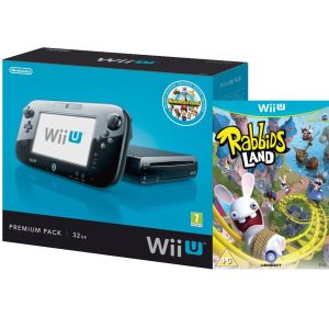 Wii U Console 32gb Nintendo Land Premium Bundle Black Includes Rabbids Land Games Consoles Zavvi Us