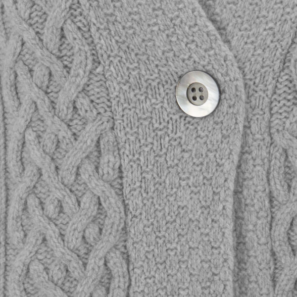 John Smedley Women's Moloko Cashmere Blend Cable Knit Cardigan - Silver - Free UK Delivery over Â£50