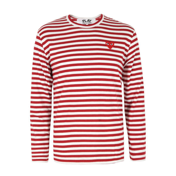 Comme des Garcons PLAY Men's T164 Stripe T-Shirt - Red - Free UK ...