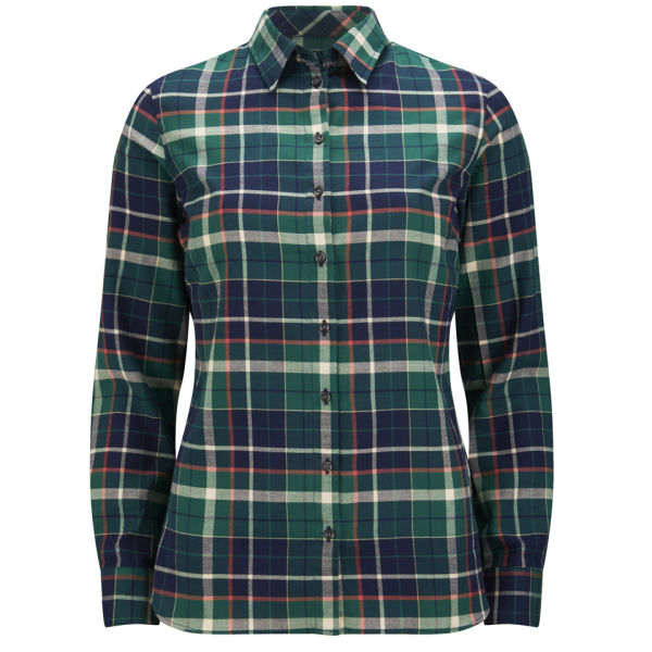 Barbour International Women's Iris Checked Shirt - Green Check - Free ...