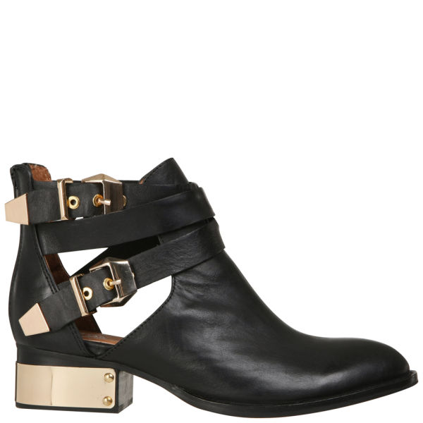 Jeffrey Campbell Everly Buckle Leather Ankle Boots - Black | FREE UK ...