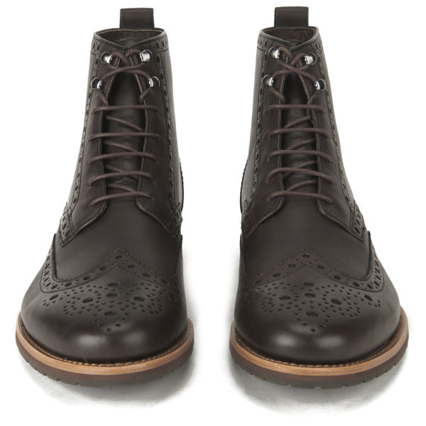 BOSS Hugo Boss Men's Casuro Leather Brogue Boots Brown Free UK