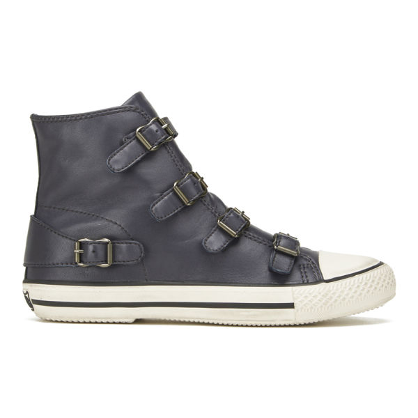 Ash Women's Virgin Leather Hi-Top Trainers - Graphite - FREE UK Delivery