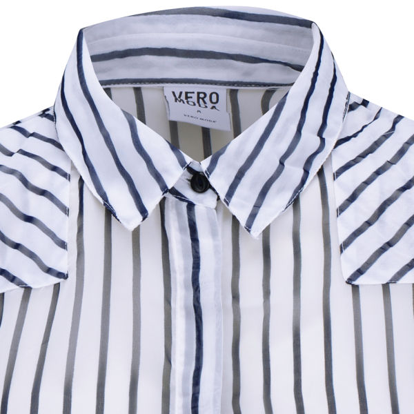 Vero Moda Womens Mini Ship Stripe Long Sleeve Shirt   Snow White      Womens Clothing