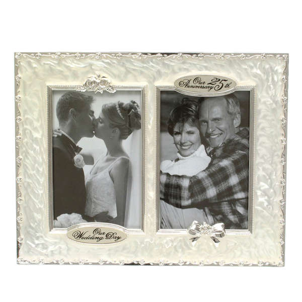 25th Wedding Anniversary Then and Now Picture Frame - IWOOT UK