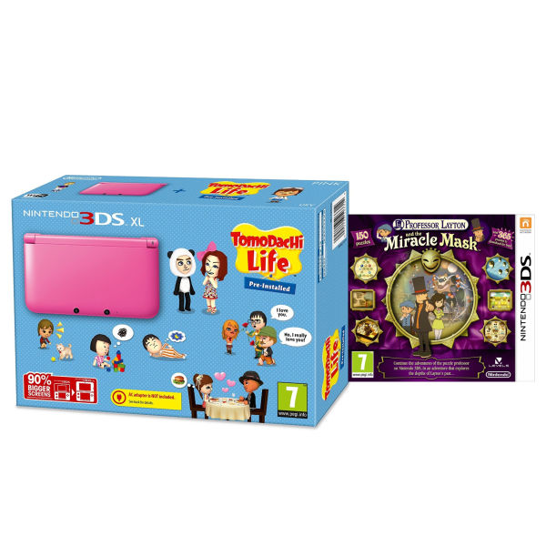 Nintendo 3DS XL Pink Console Includes Tomodachi & Professor Layton