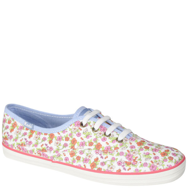 Keds Floral Champion Oxford Pumps - White | FREE UK Delivery | Allsole
