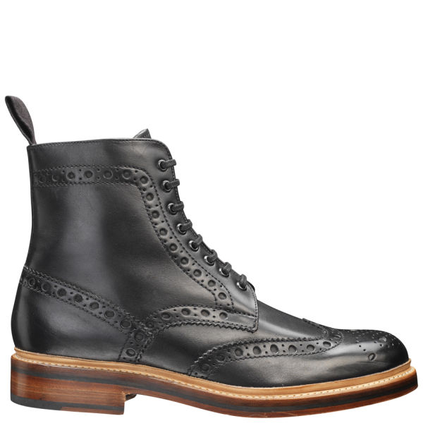 Grenson Men's Fred Brogue Boots - Black - Free UK Delivery over £50