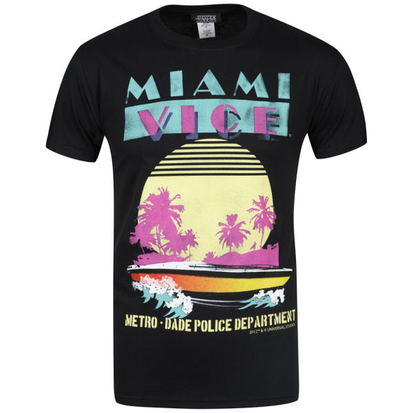 Joystick Junkies Men S Miami Vice T Shirt Black Clothing Zavvi Uk,Handsome Anime Boy Brown Hair Brown Eyes