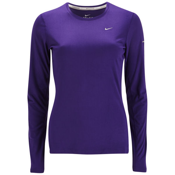 Nike Women's Miler Long Sleeve Running Top - Court Purple Sports ...