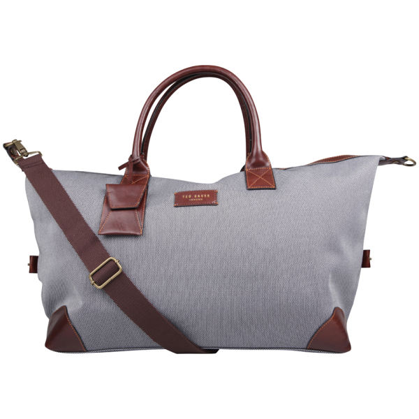 Ted Baker Rippley Leather Mix Holdall - Charcoal