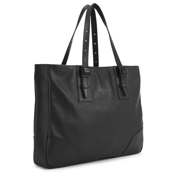 Knutsford Women's Structured Leather Tote Bag - Black Clothing | TheHut.com