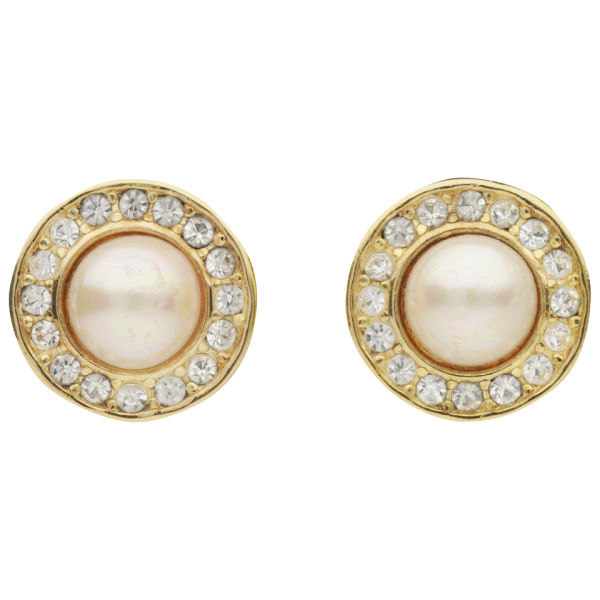 Susan Caplan Vintage Christian Dior Gold Plated Swarovski Crystal Pearl ...