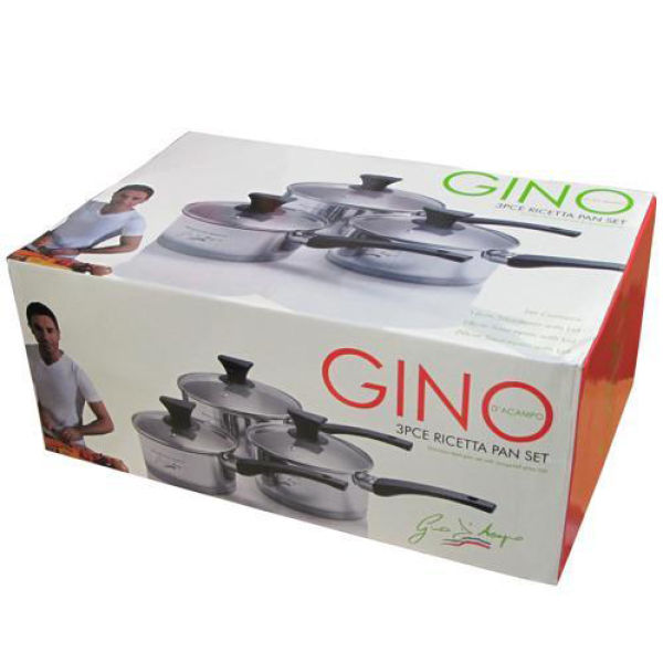 Gino D'Acampo Hard Anodised 3 Piece Essentia Pan Set Homeware