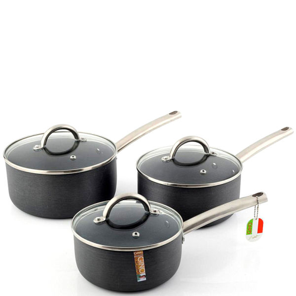 Gino D'Acampo Hard Anodised 3 Piece Essentia Pan Set Homeware