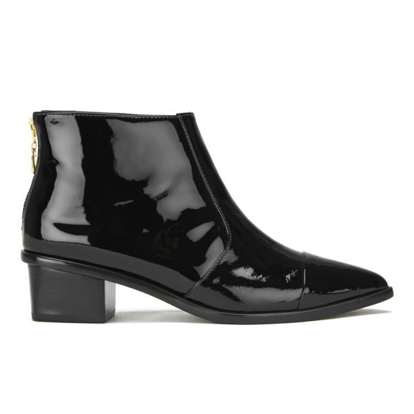 patent toe ankle boots